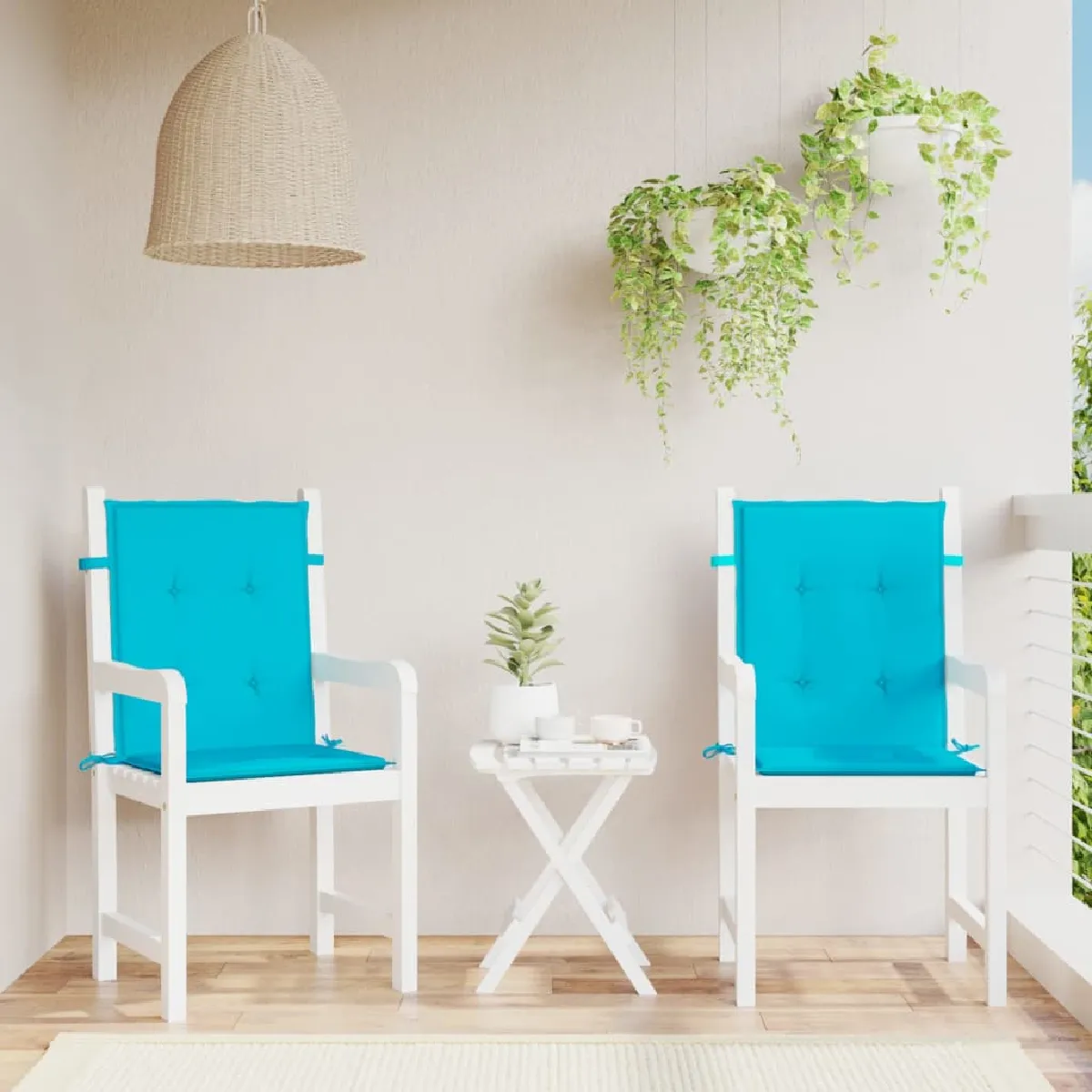 vidaXL Coussins de chaise dossier bas - Turquoise