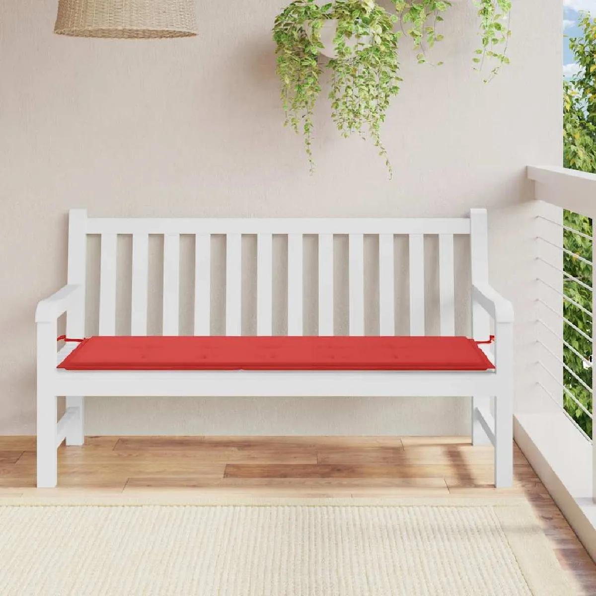 Vidaxl Rouge Tuinbankkussen 150X50x3 Cm Oxford Stof Rood43211 - Image 3