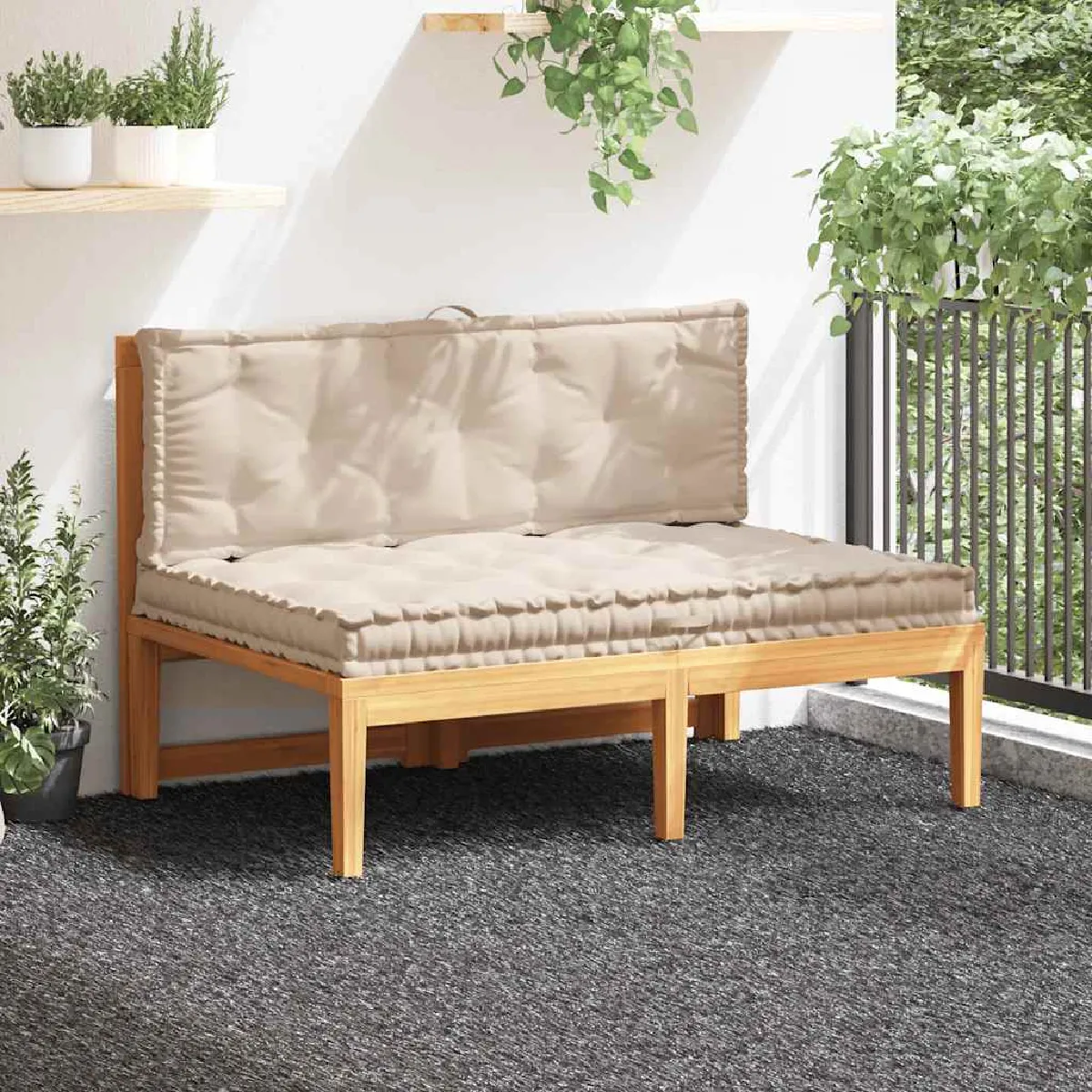 Vidaxl Beige Ensembles De Bancs, Canapés Et Tables De Jardin 2 Pieces - Image 3
