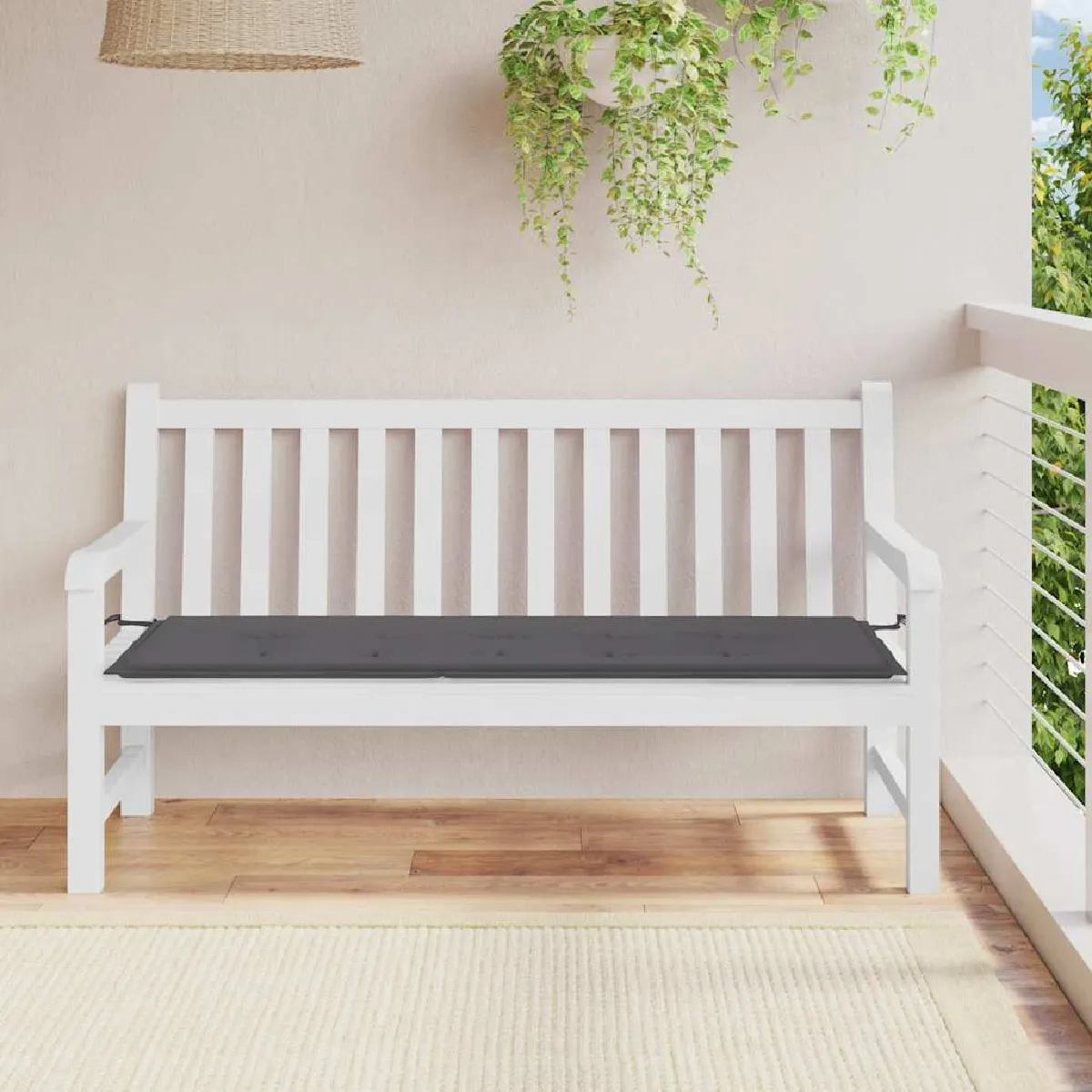 Vidaxl Gris Coussin De Banc De Jardin Anthracite 150X50x3 Cm Tissu Oxford 43191 - Image 3
