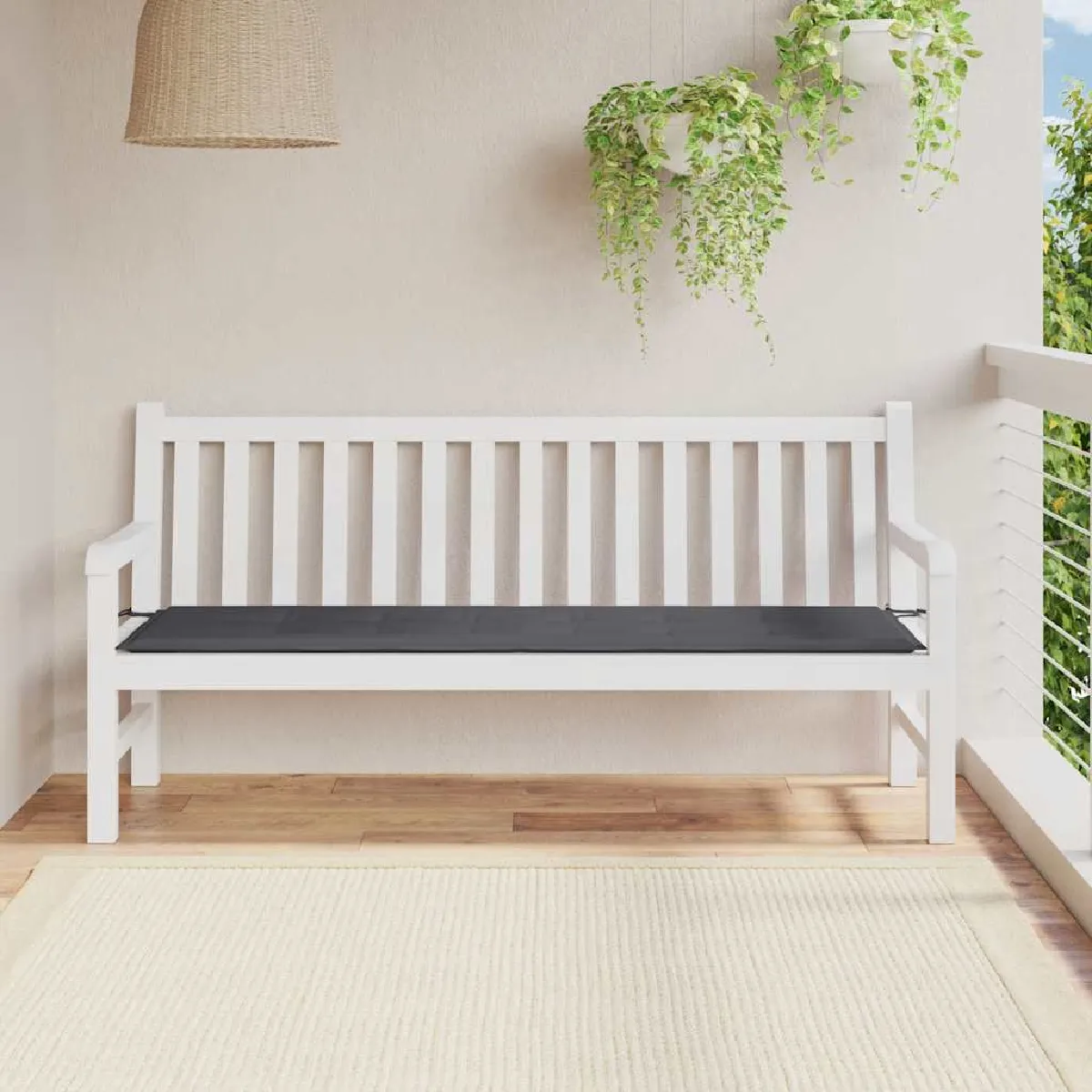 vidaXL - Coussin de banc de jardin - 180x50x3 cm - Gris - Image 2