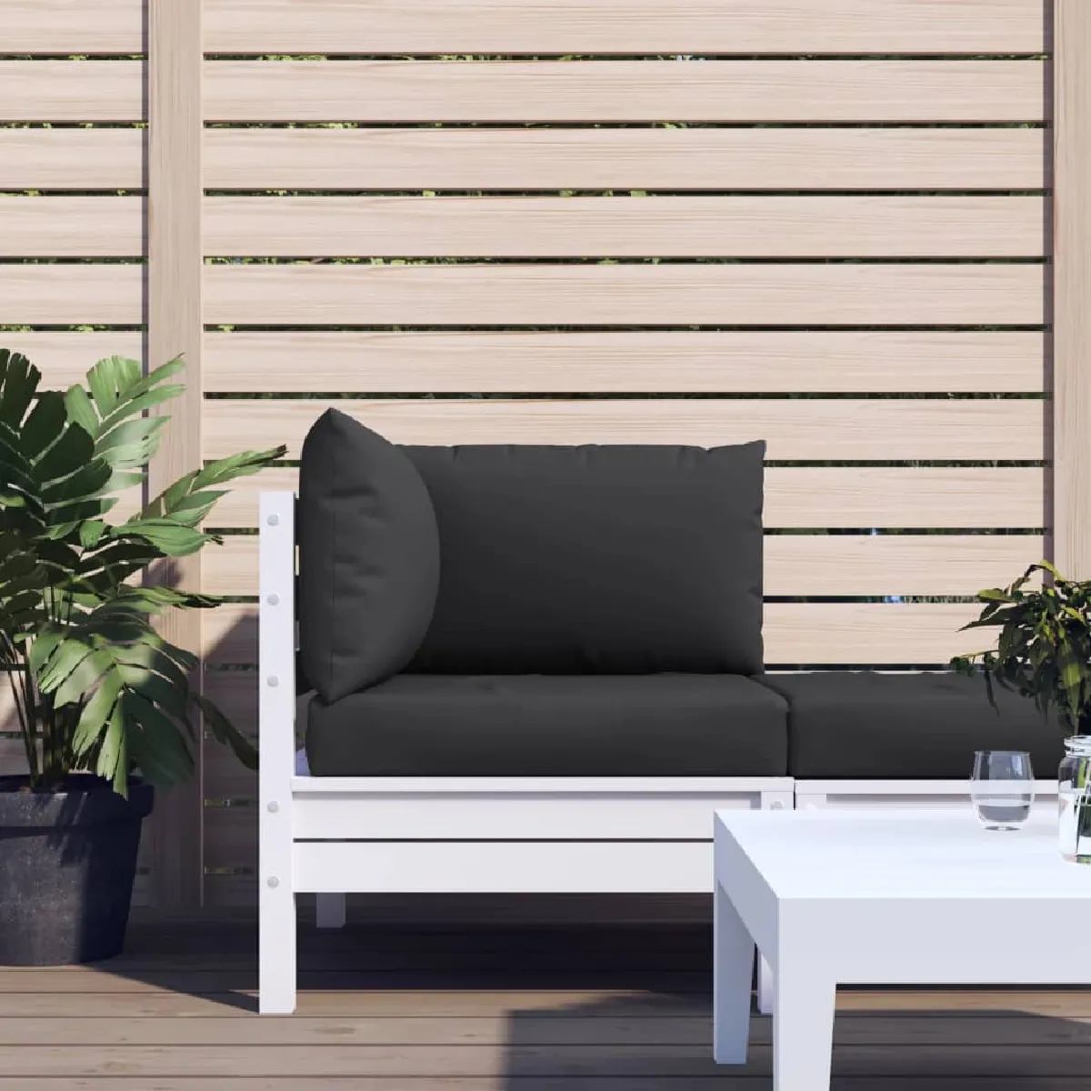 Vidaxl Noir Coussins De Palette 3 Pièces
