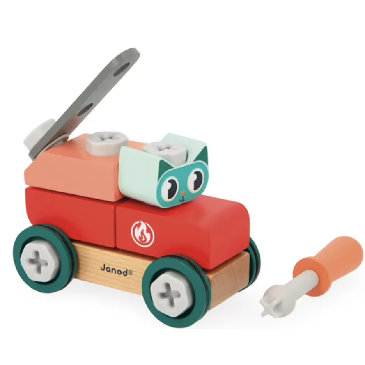 Janod Jeu D'éveil Brico'kids Voiture À Bricoler Chat - Image 2
