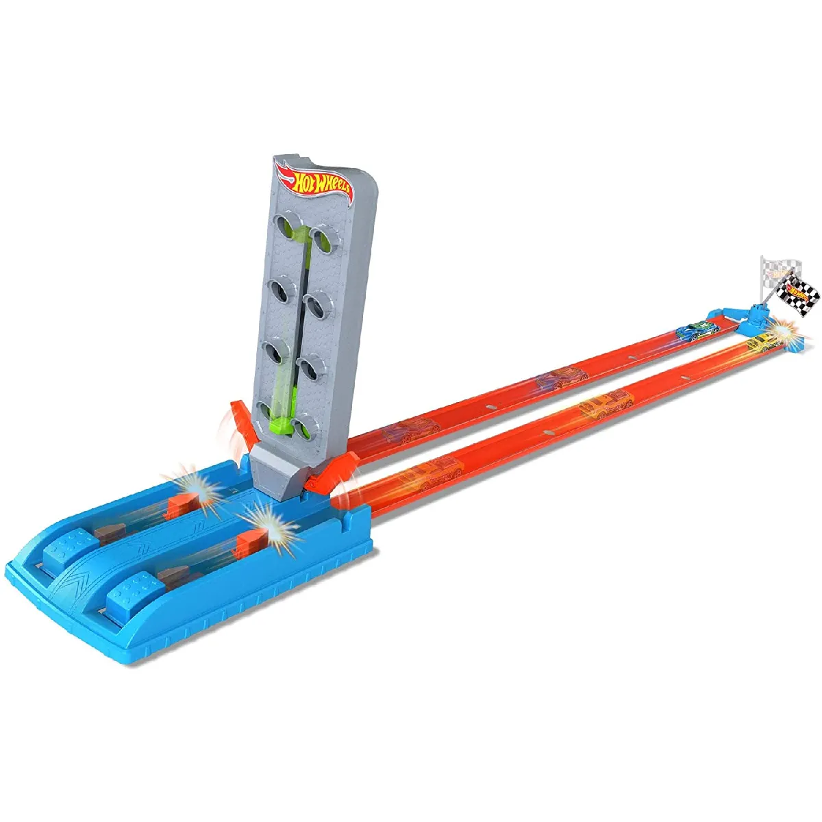 Hot Wheels Action Coffret Double Piste des Champions Fourni avec Une Petite Voiture de Course Jouet pour Enfant GBF82