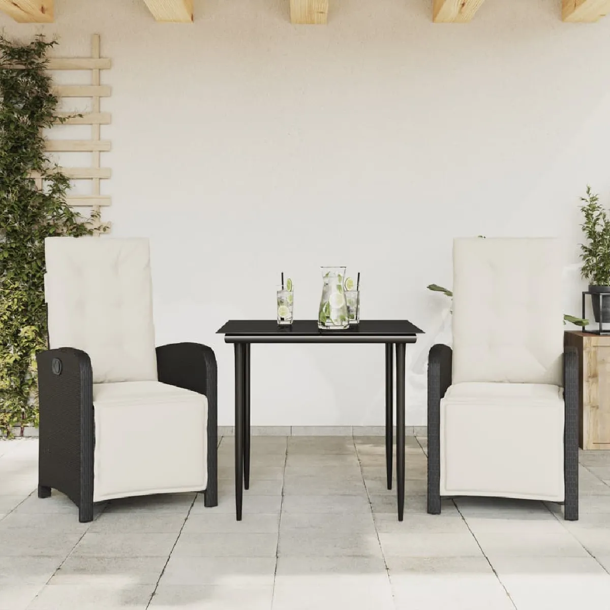 VidaXL Ensemble de bistro 3 pcs Résine tressée - vue 7