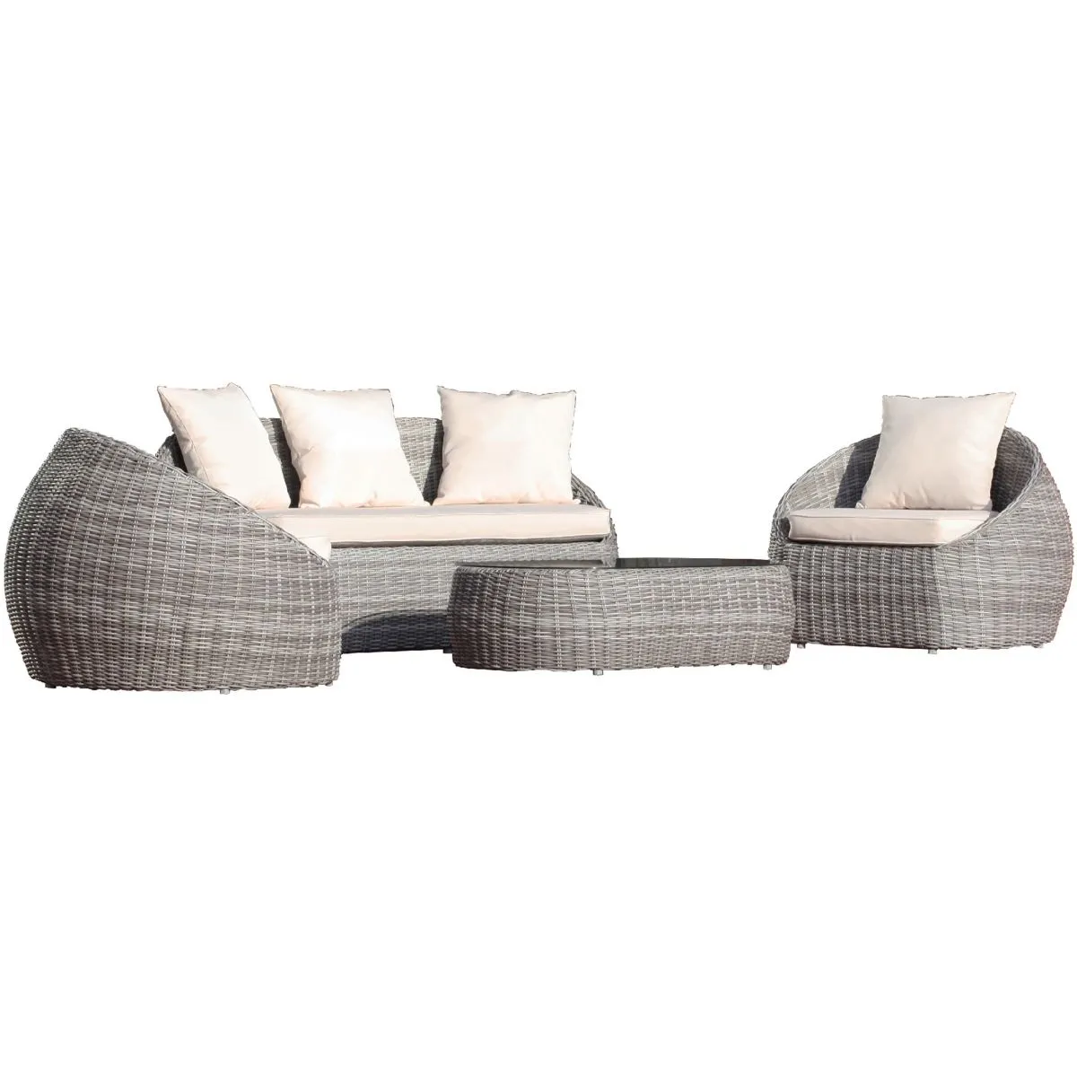 Salon de jardin ISA 5 places en résine tressée