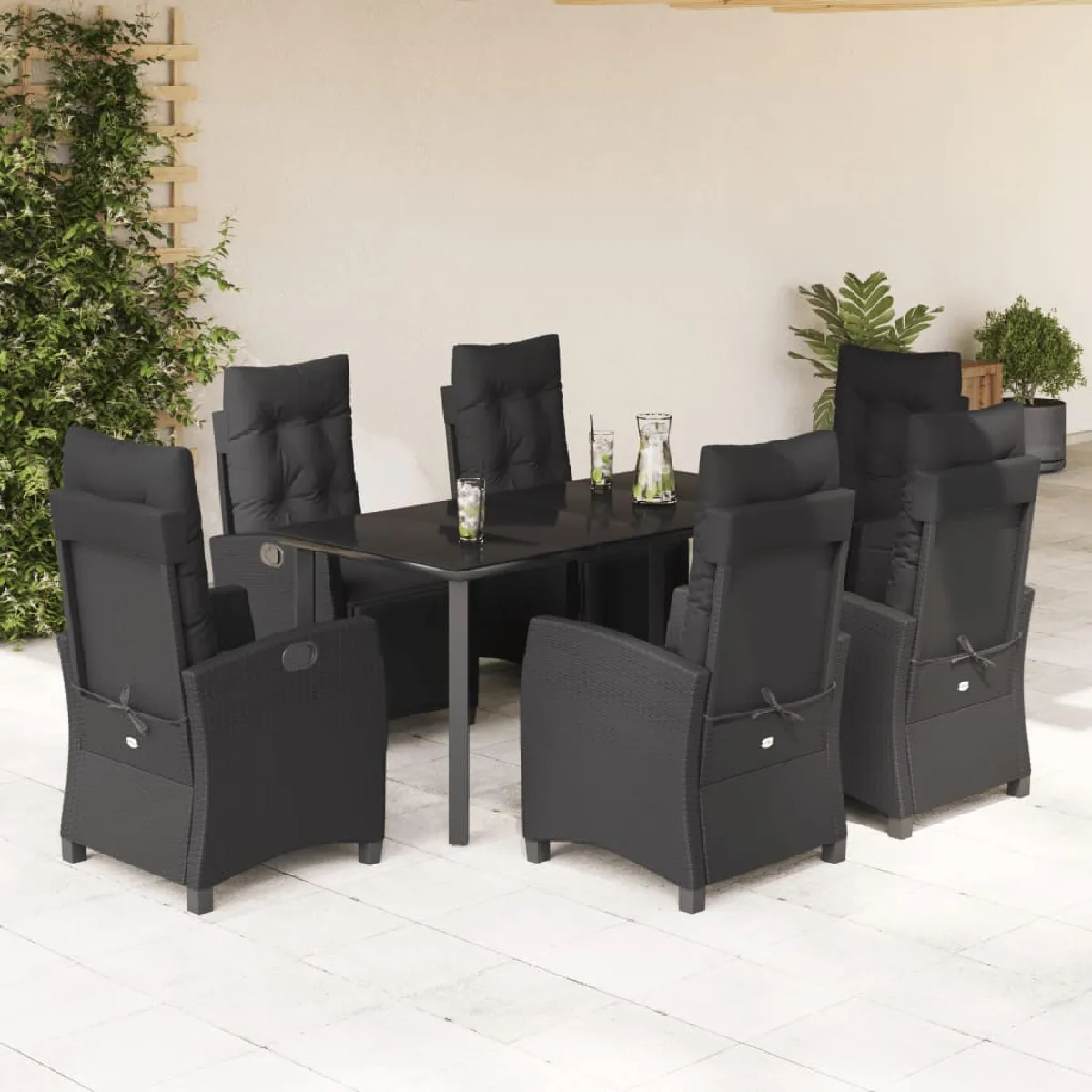 VidaXL Ensemble à Manger de jardin coussins 7 pcs