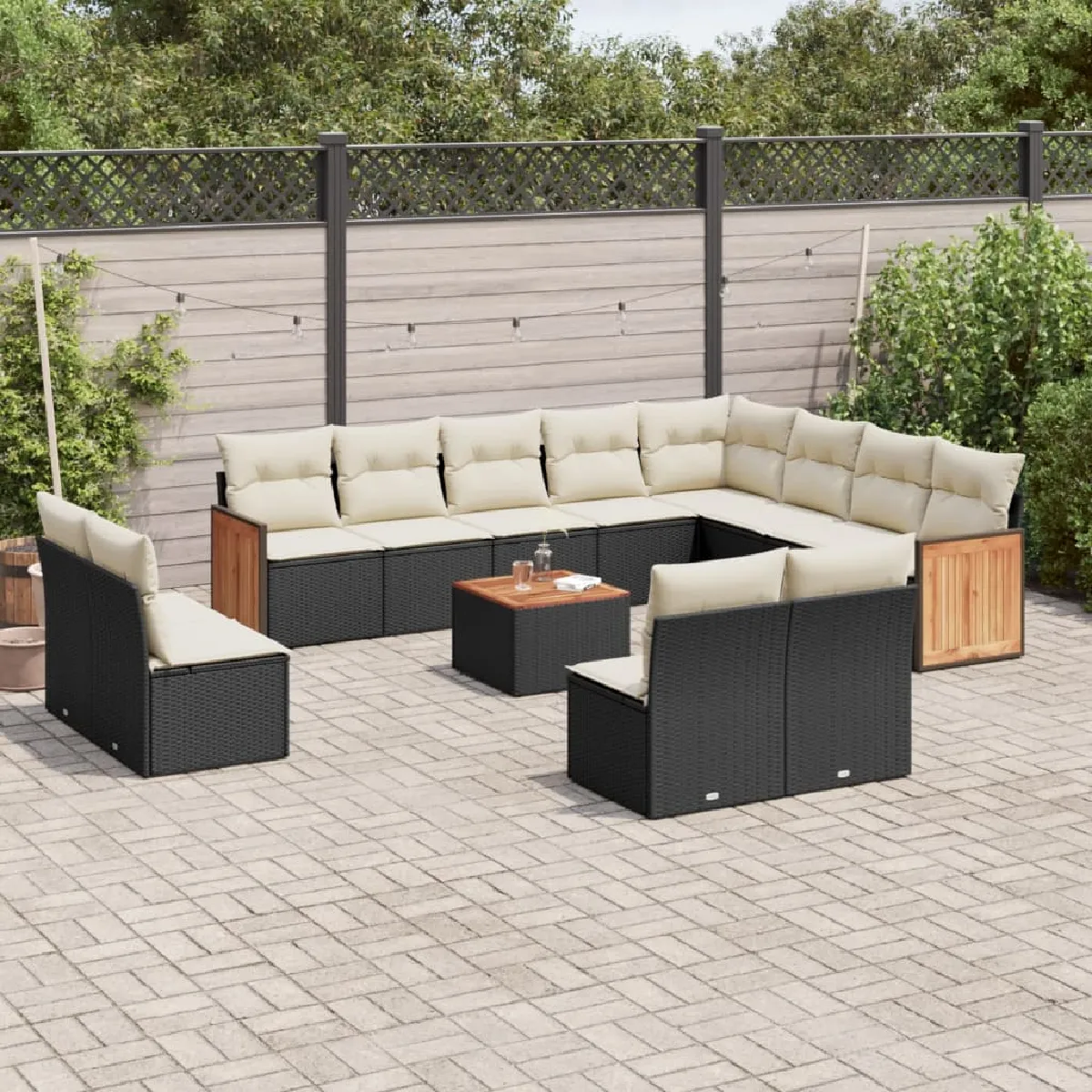 VIDA Salon de jardin 13 pcs avec coussins - vue 2