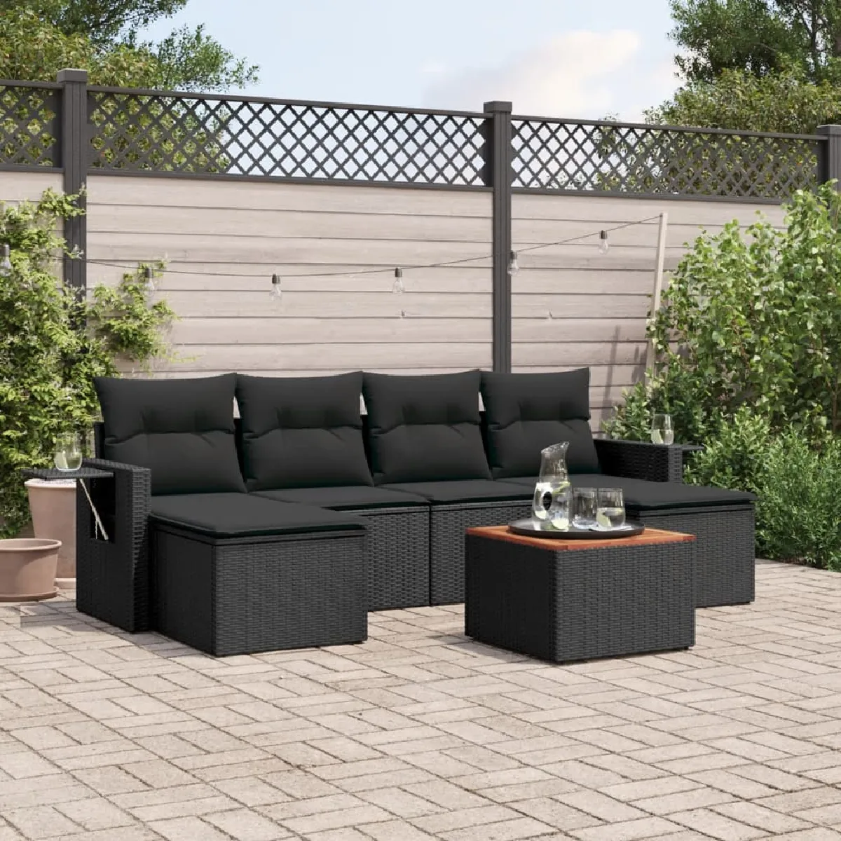 vidaXL Salon de jardin avec coussins 7 pcs - vue 6