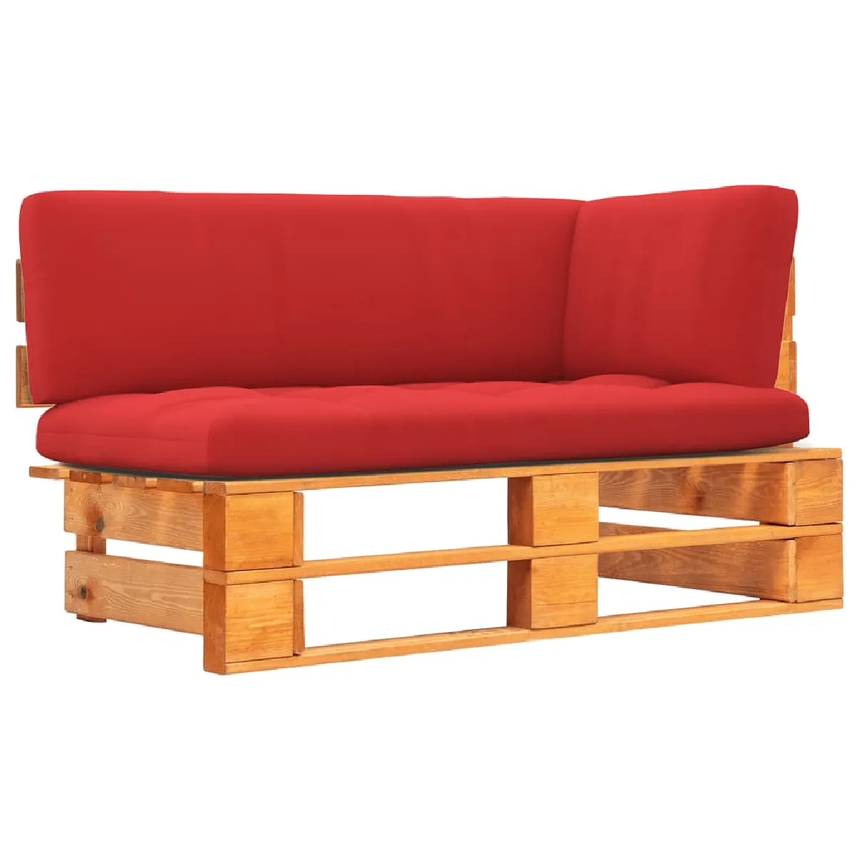 VidaXL Canapé d'angle palette de jardin - Marron miel