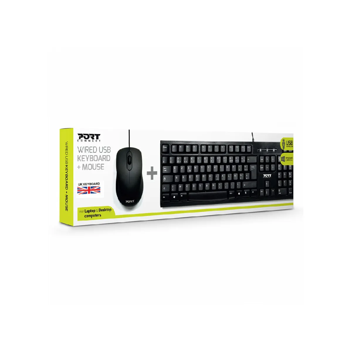 Port Designs Noir 900900-Uk Clavier Souris Incluse Universel Usb Qwerty Anglais Britannique - Neuf - Image 3
