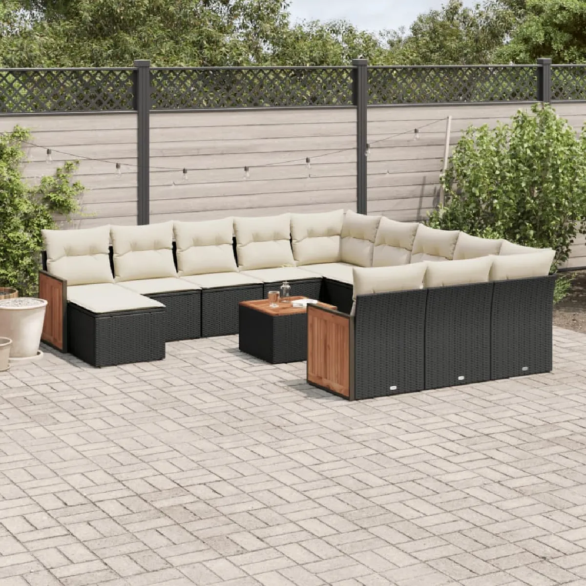 Vidaxl Salon de Jardin avec Coussins 13 pcs / Résine Tressée - vue 5