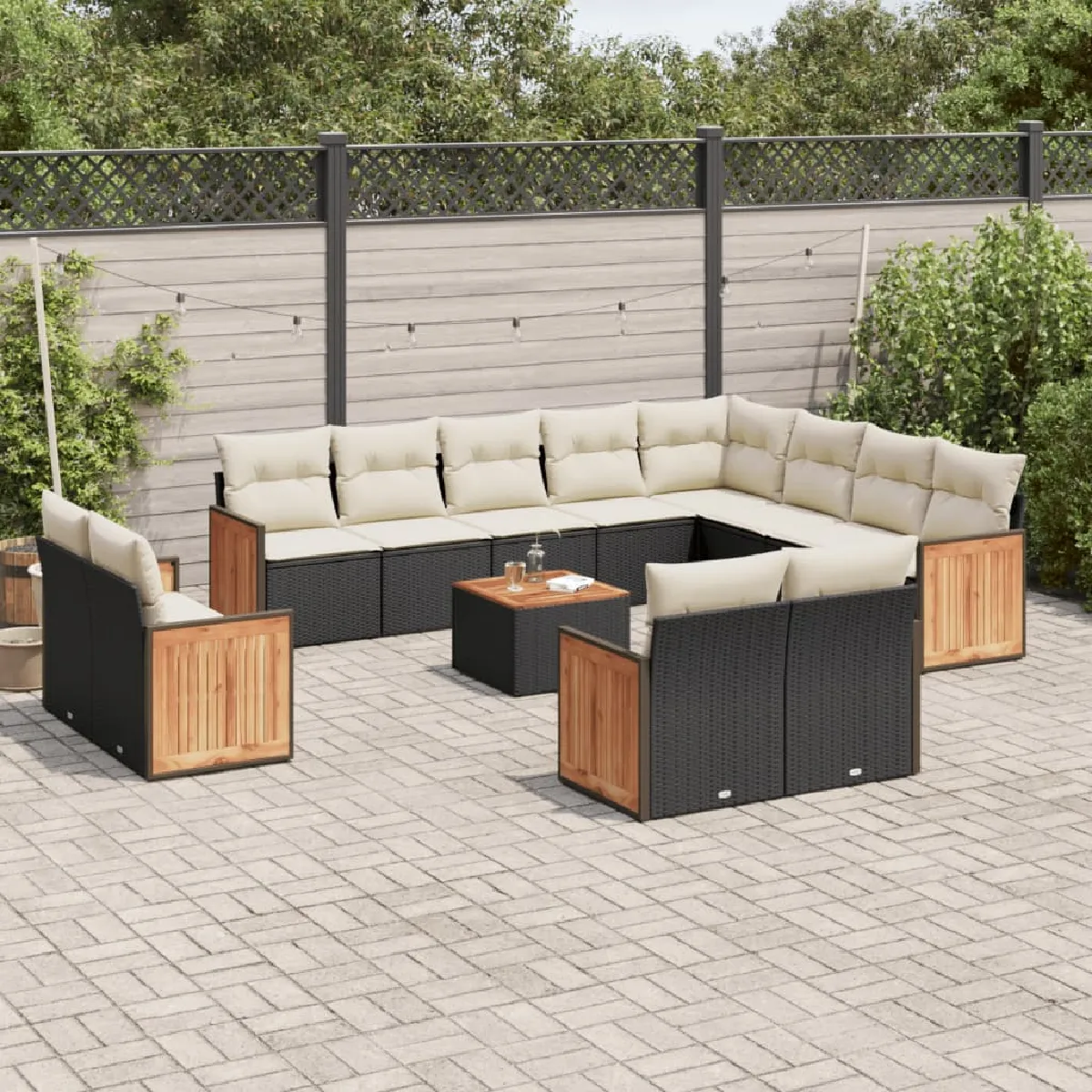 vidaXL Salon de jardin avec coussins 13 pcs - vue 7