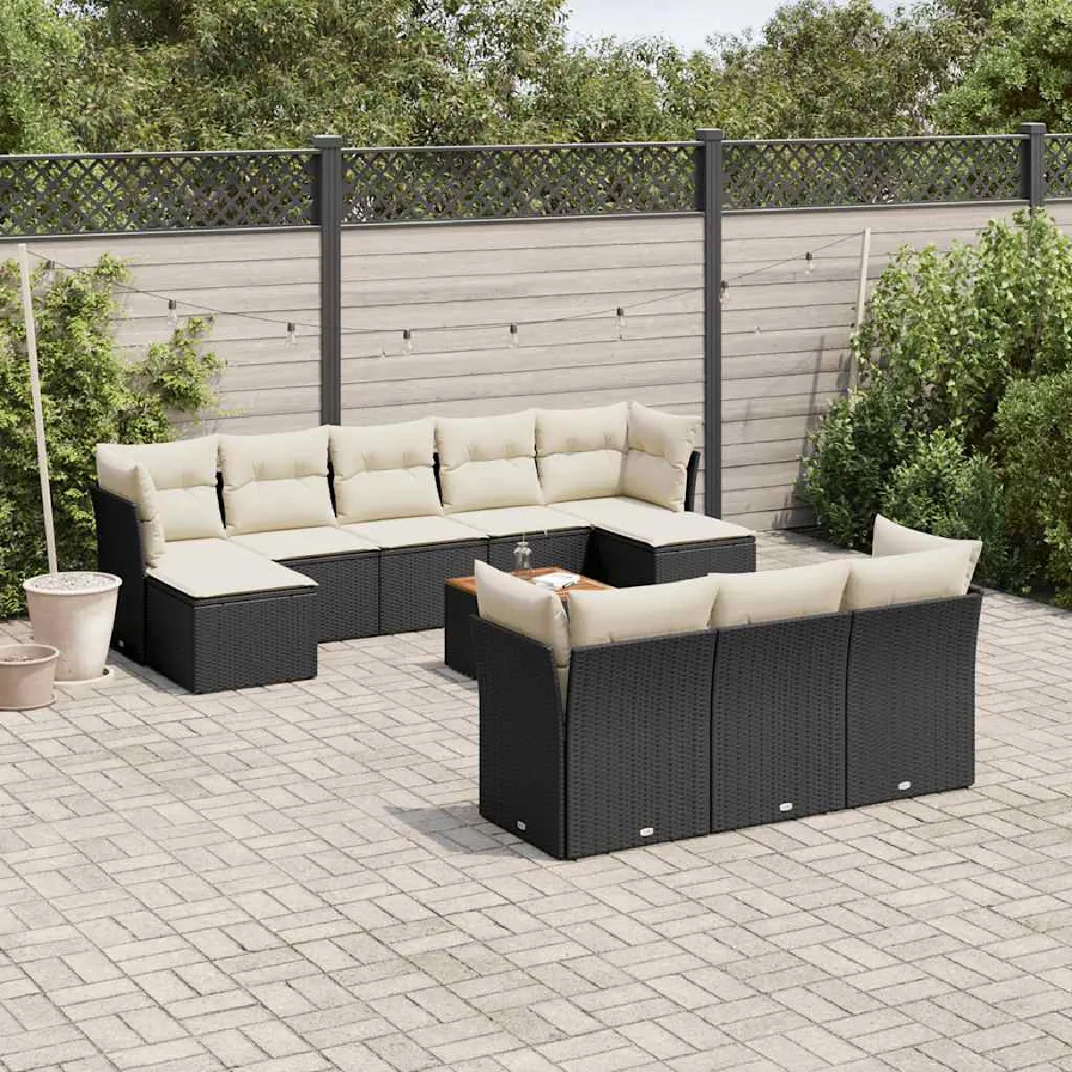 vidaXL Salon de jardin 11 pcs Résine Tressée - vue 2