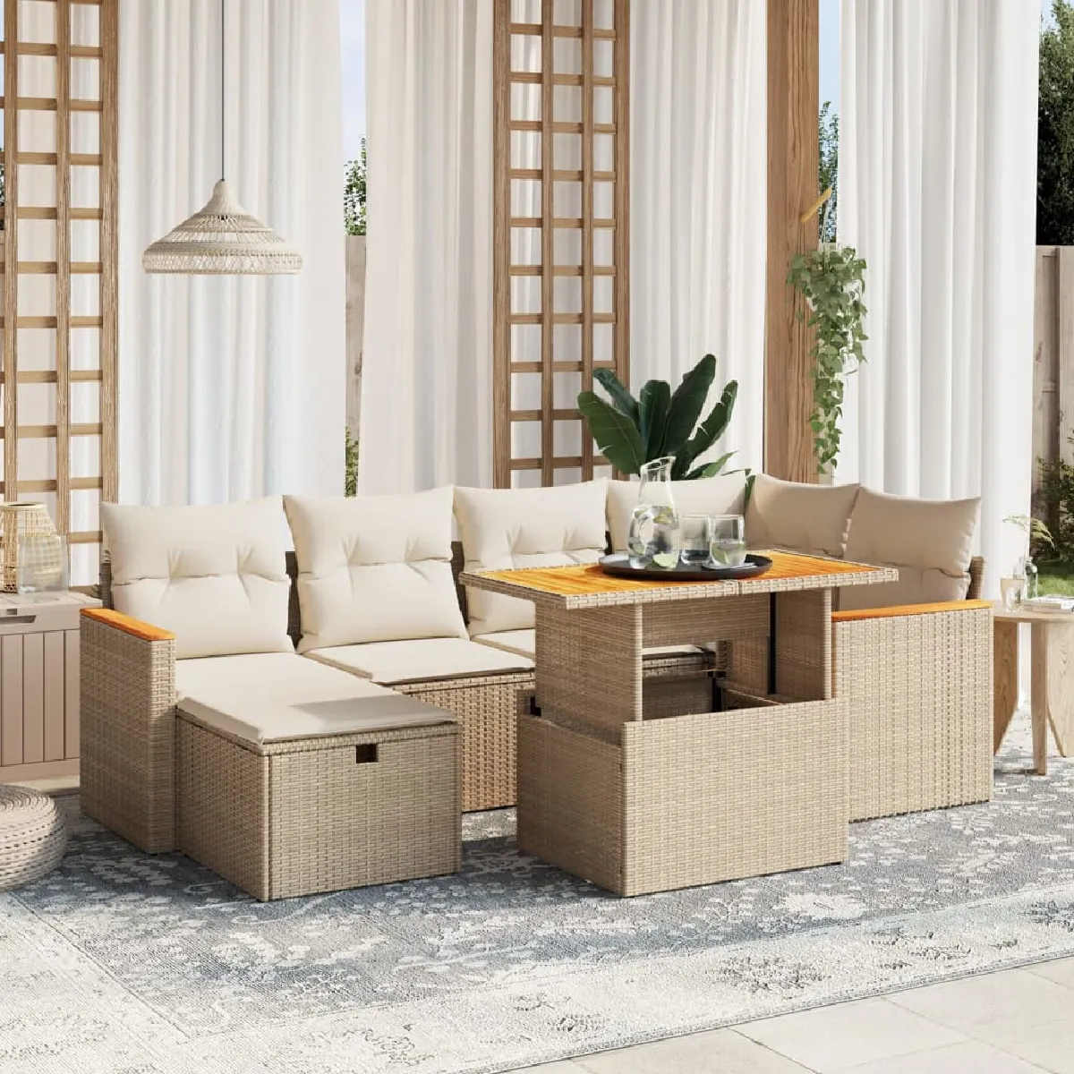 vidaXL Ensemble de jardin 7 pcs - vue 4