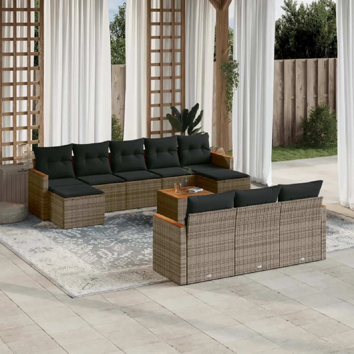 vidaXL Salon de jardin 11pcs - vue 2