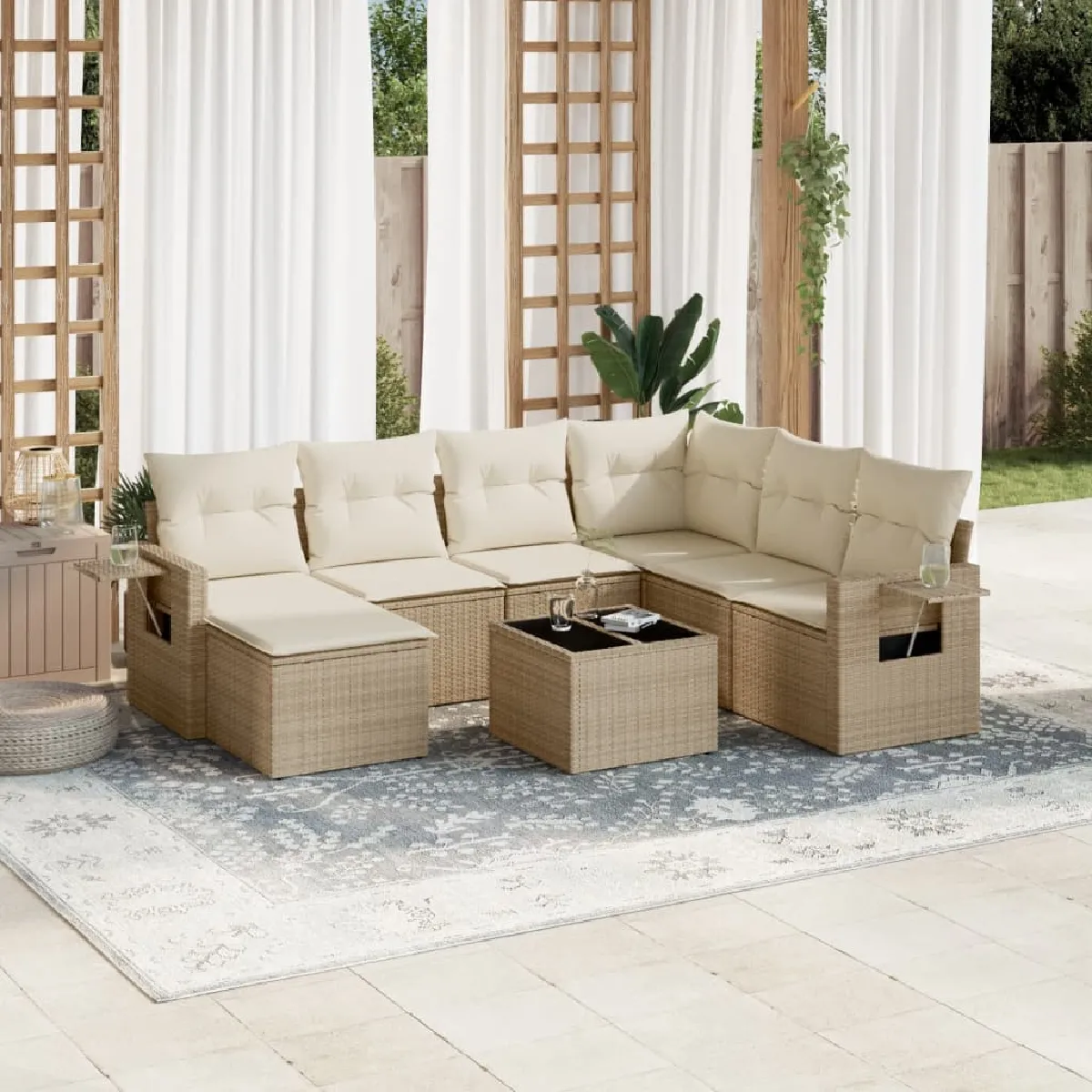 vidaXL Salon de jardin 8 pcs résine - vue 2