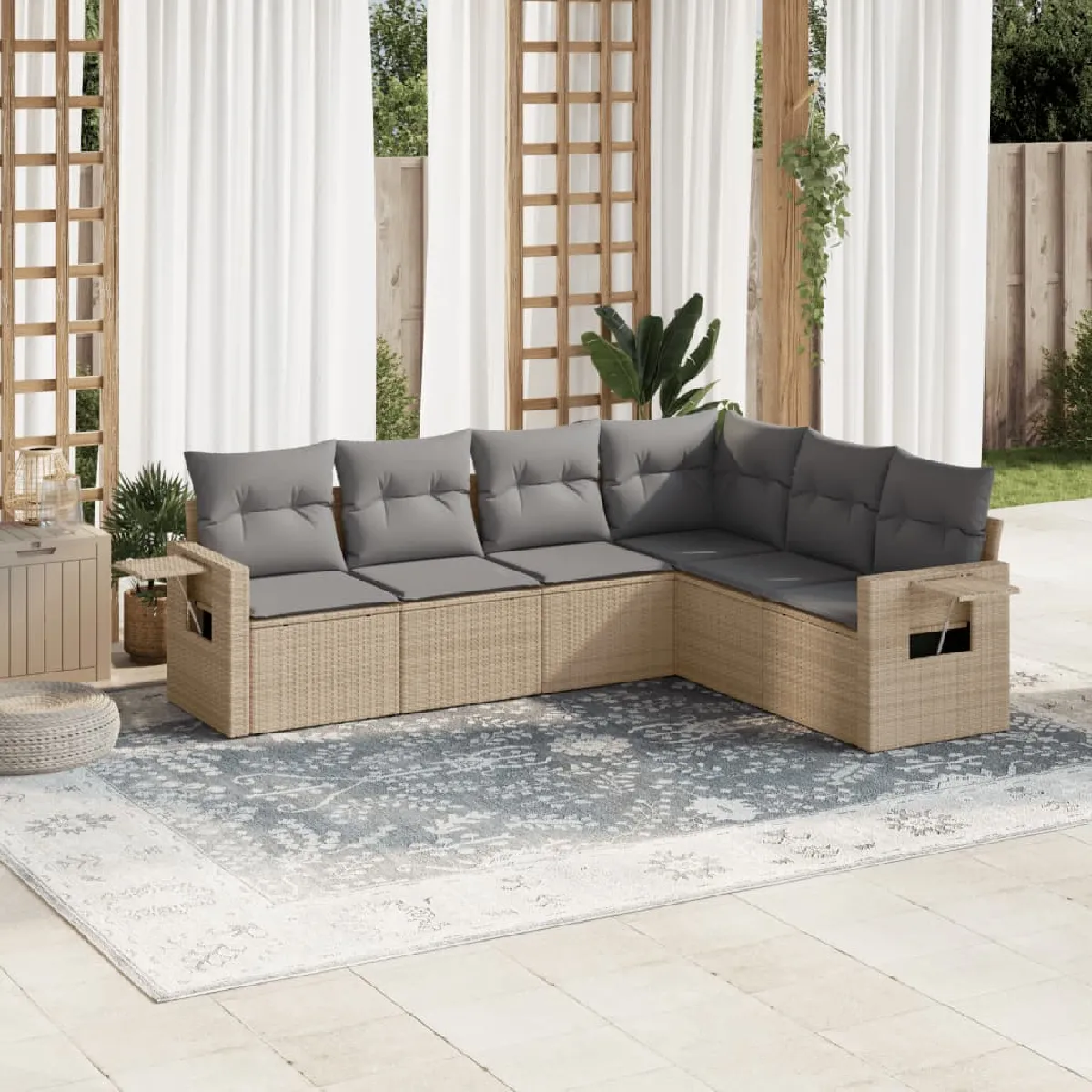 vidaXL Salon de jardin avec coussins 6 pcs - vue 6