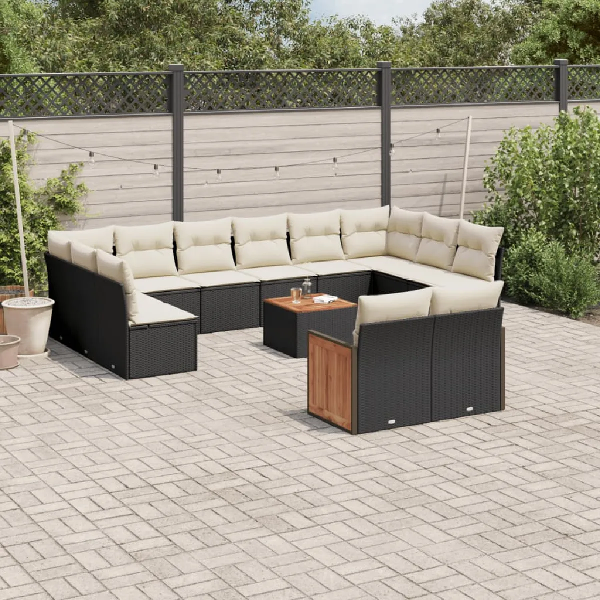 Salon de jardin 13 pcs avec coussins - vue 2