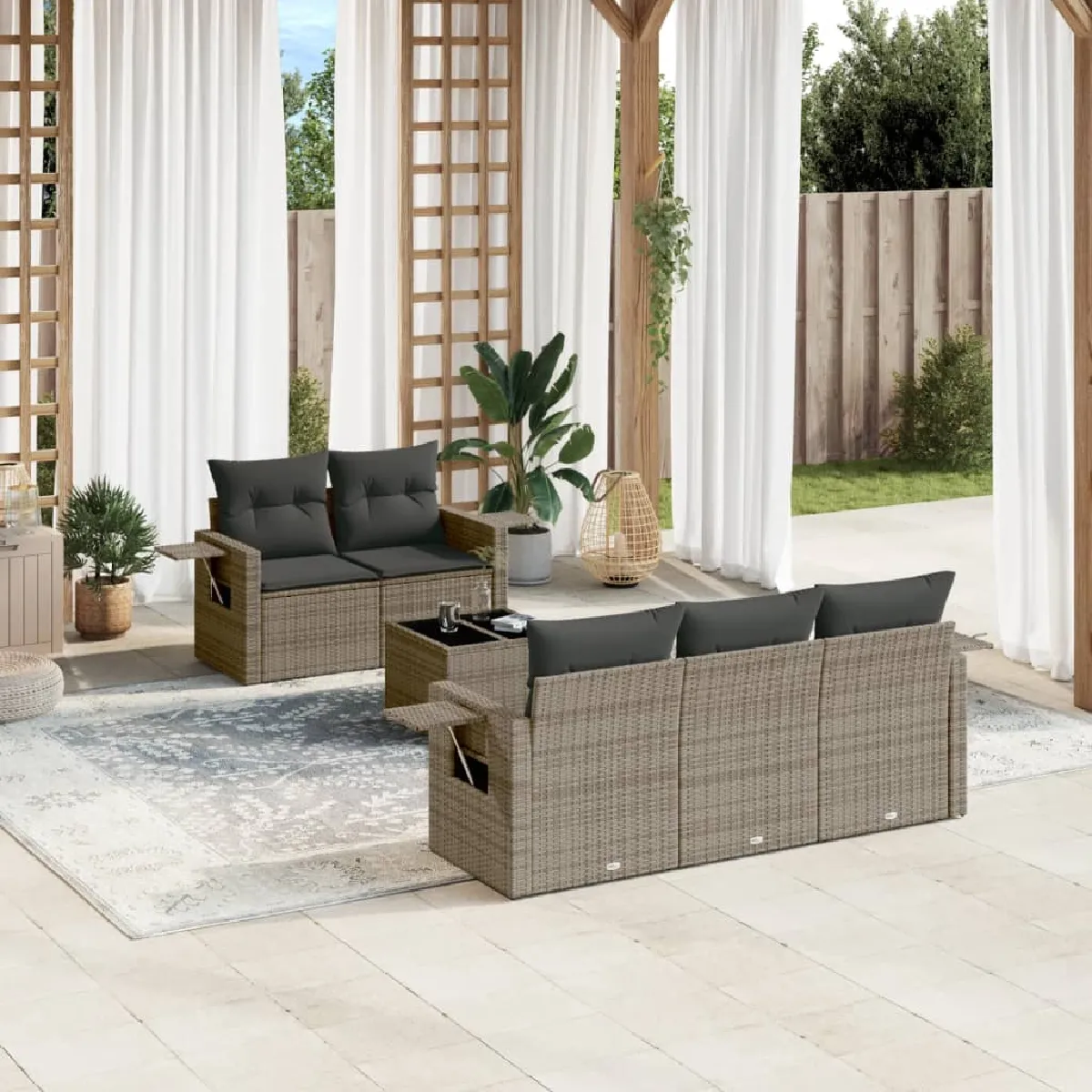 Salon de jardin VIDAXL résine tressée 6 pièces - vue 4