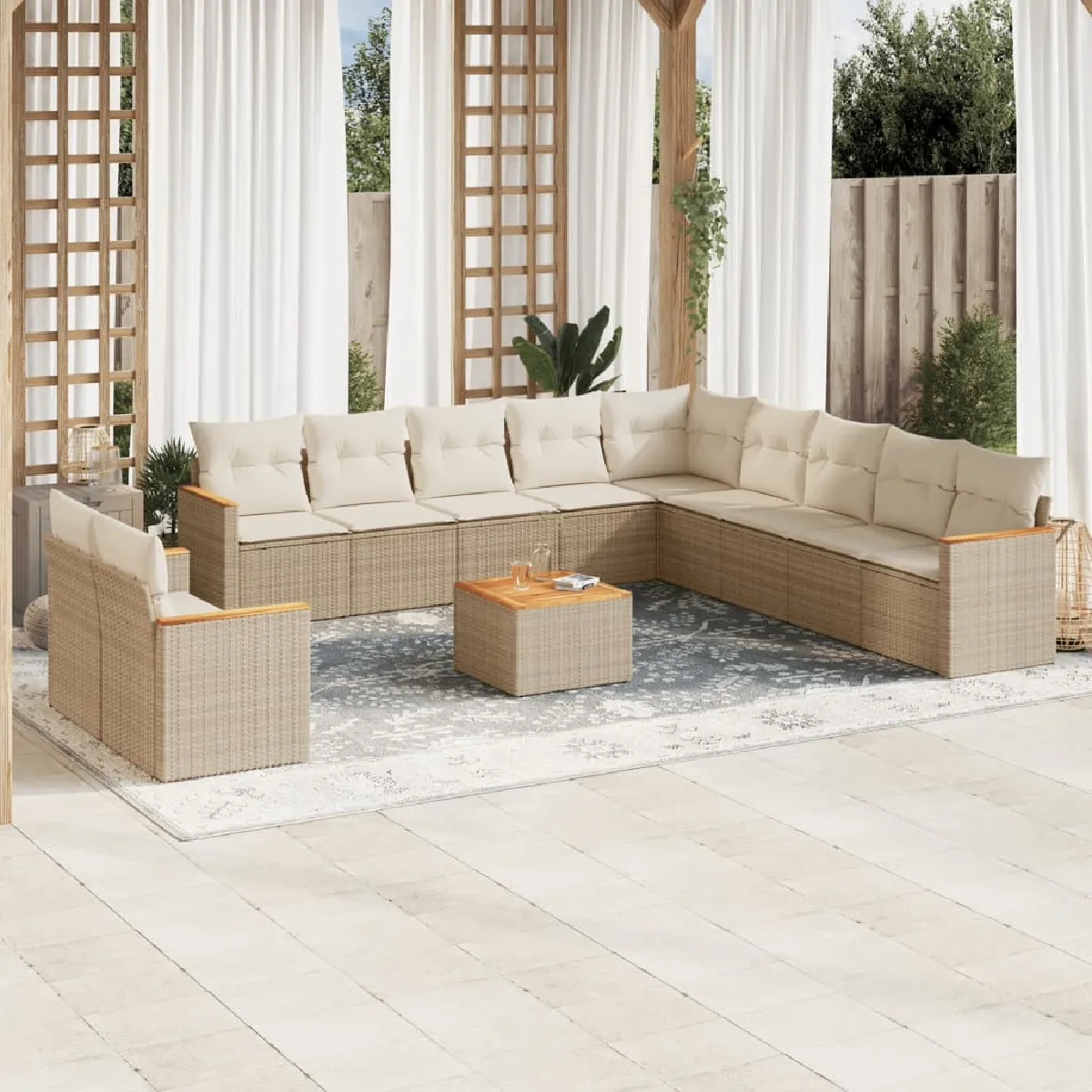 VIDAXL Salon de jardin 12 pcs avec coussins - vue 3