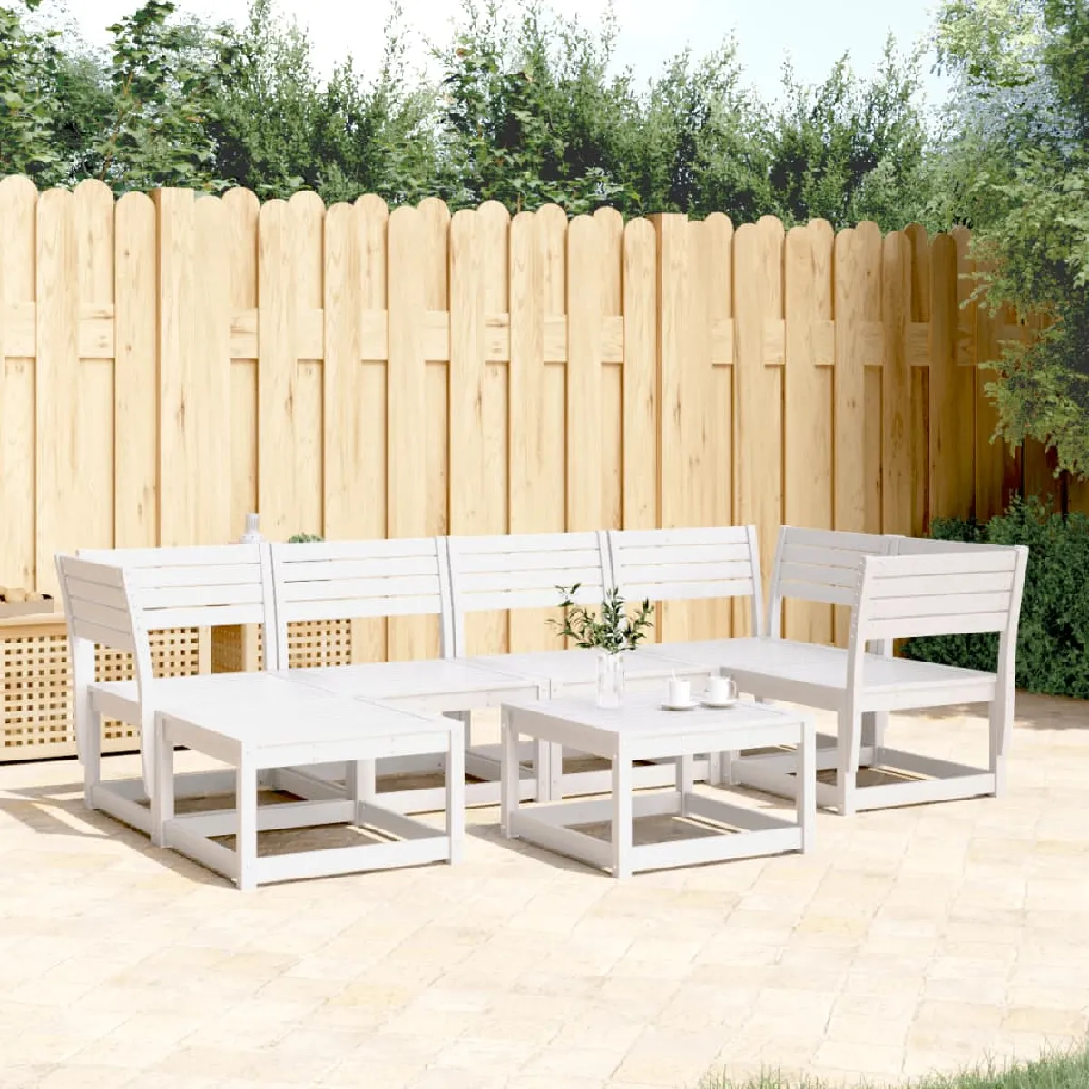 Salon de jardin vidaXL 6 pcs bois de pin - vue 2