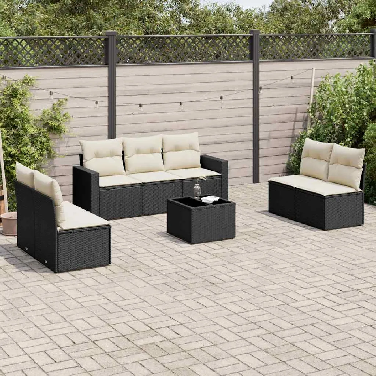 Salon de jardin vidaXL 8 pcs avec coussins - vue 3