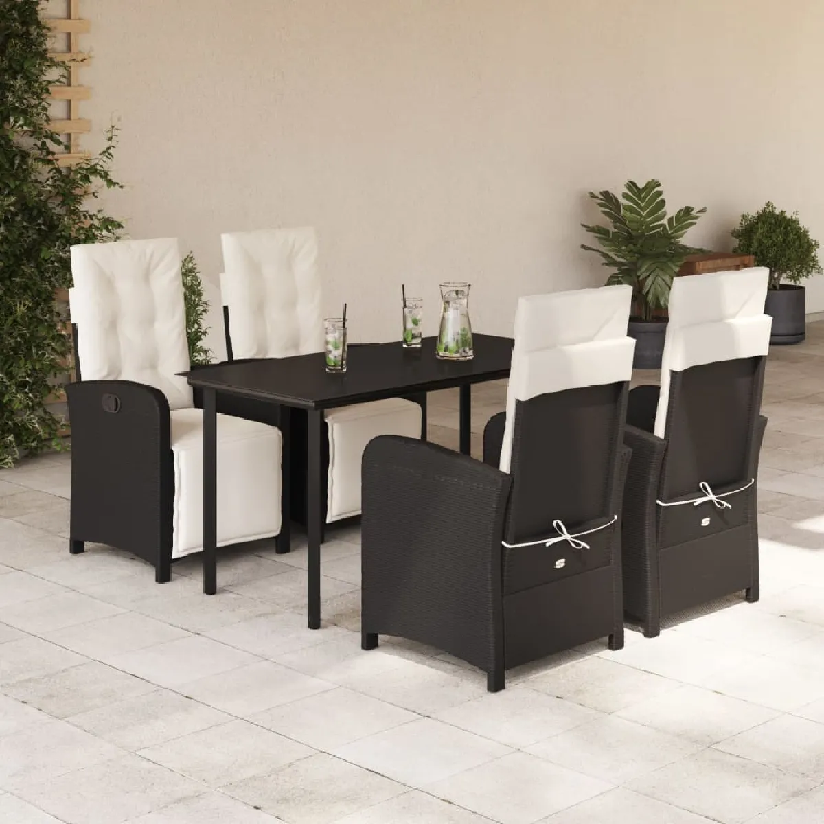 VIDAXL - Ensemble de Jardin - Table et 4 Chaises avec Coussins - Mobilier d'Extérieur - Image 3