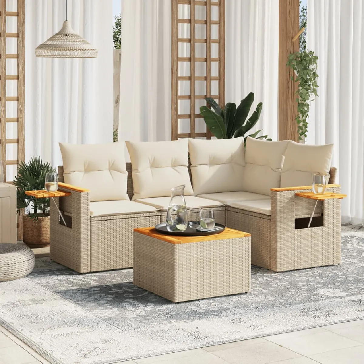 VIDA Ensemble Salon de jardin 5 pcs