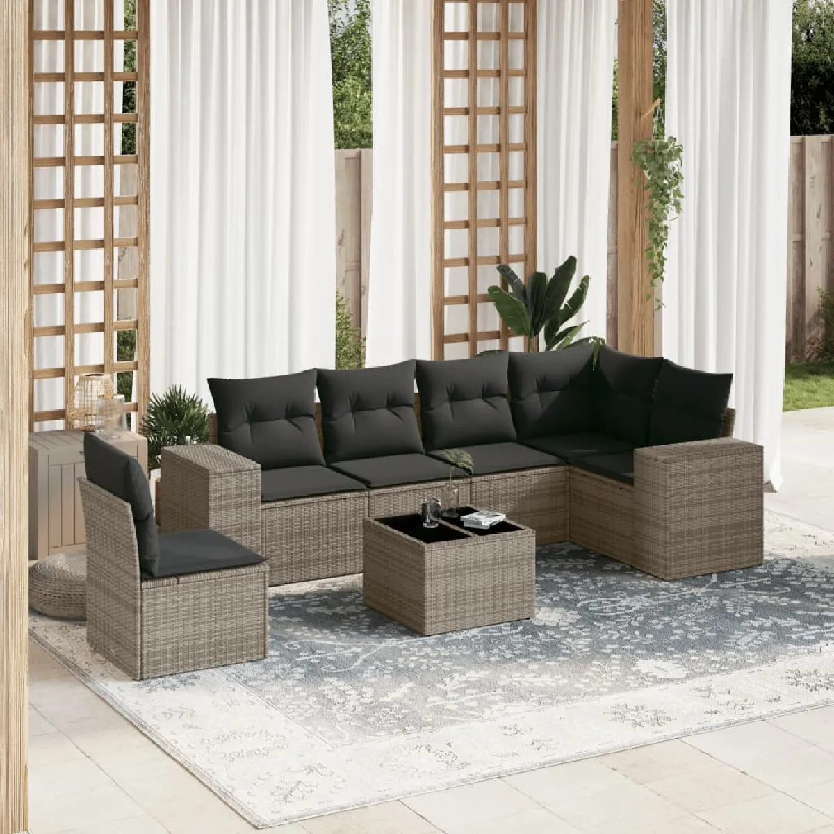 vidaXL Salon de jardin 7 pcs - vue 5
