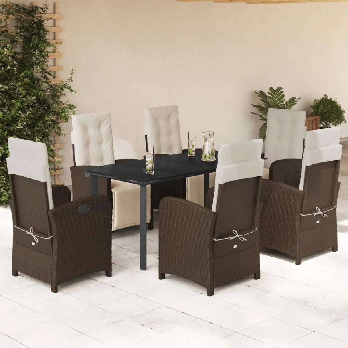 vidaXL Ensemble à manger de jardin résine tressée - vue 6