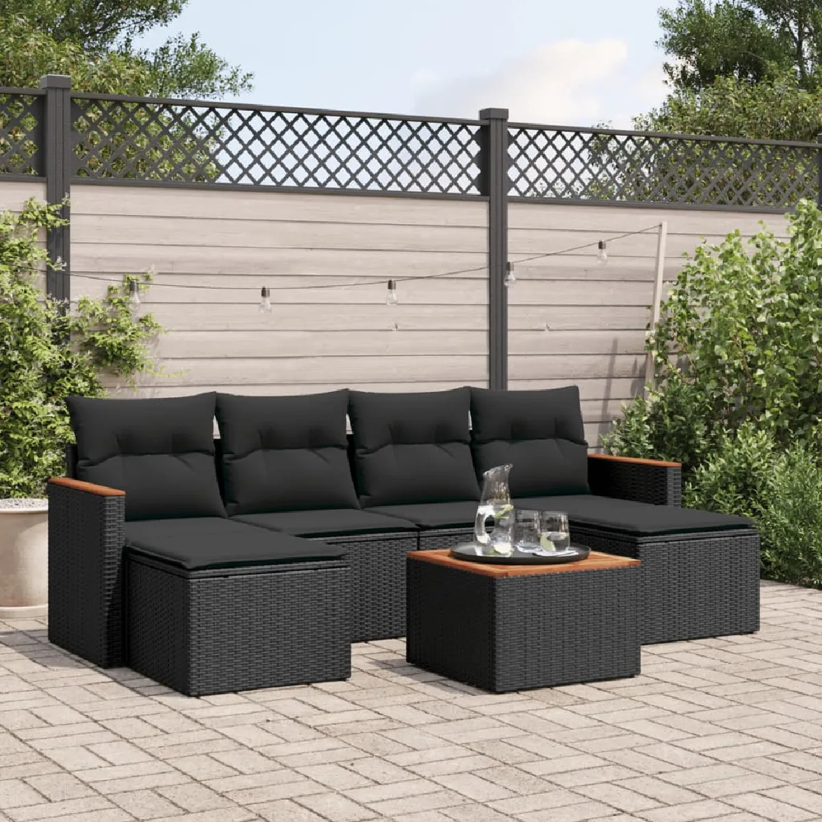 VIDA Ensemble Salon de Jardin 7 pcs