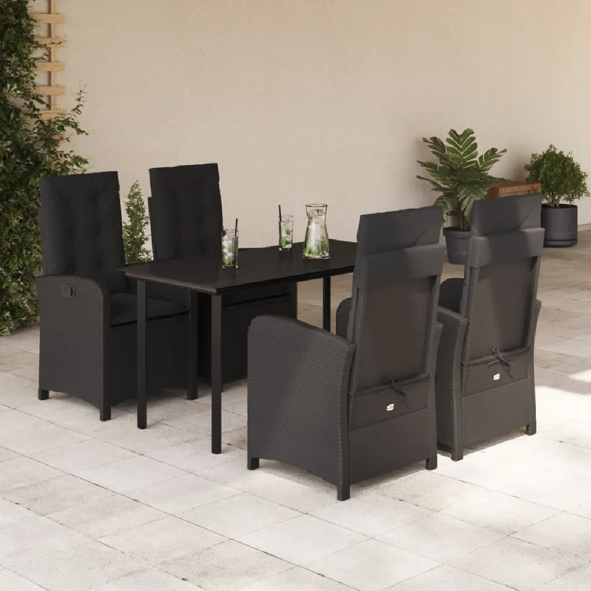 Ensemble à manger vidaXL 5 pcs résine tressée - vue 3