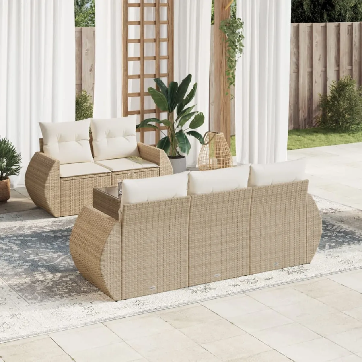 vidaXL Salon de jardin avec coussins 6 pcs - vue 7