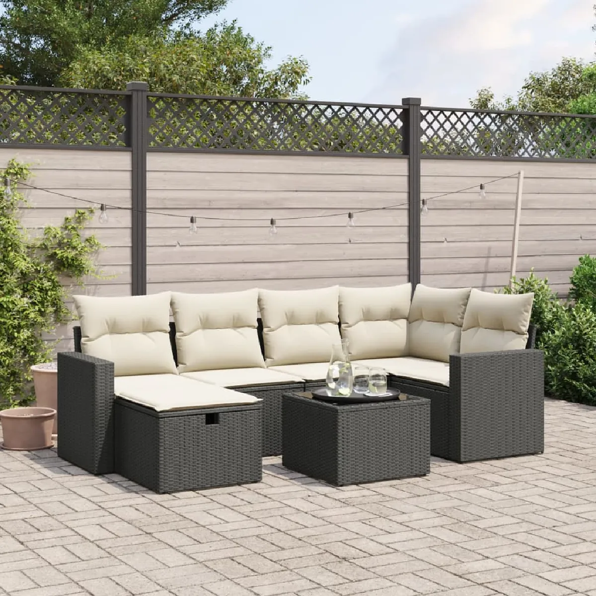 Salon de jardin VIDAXL 7 pcs résine tressée - vue 8