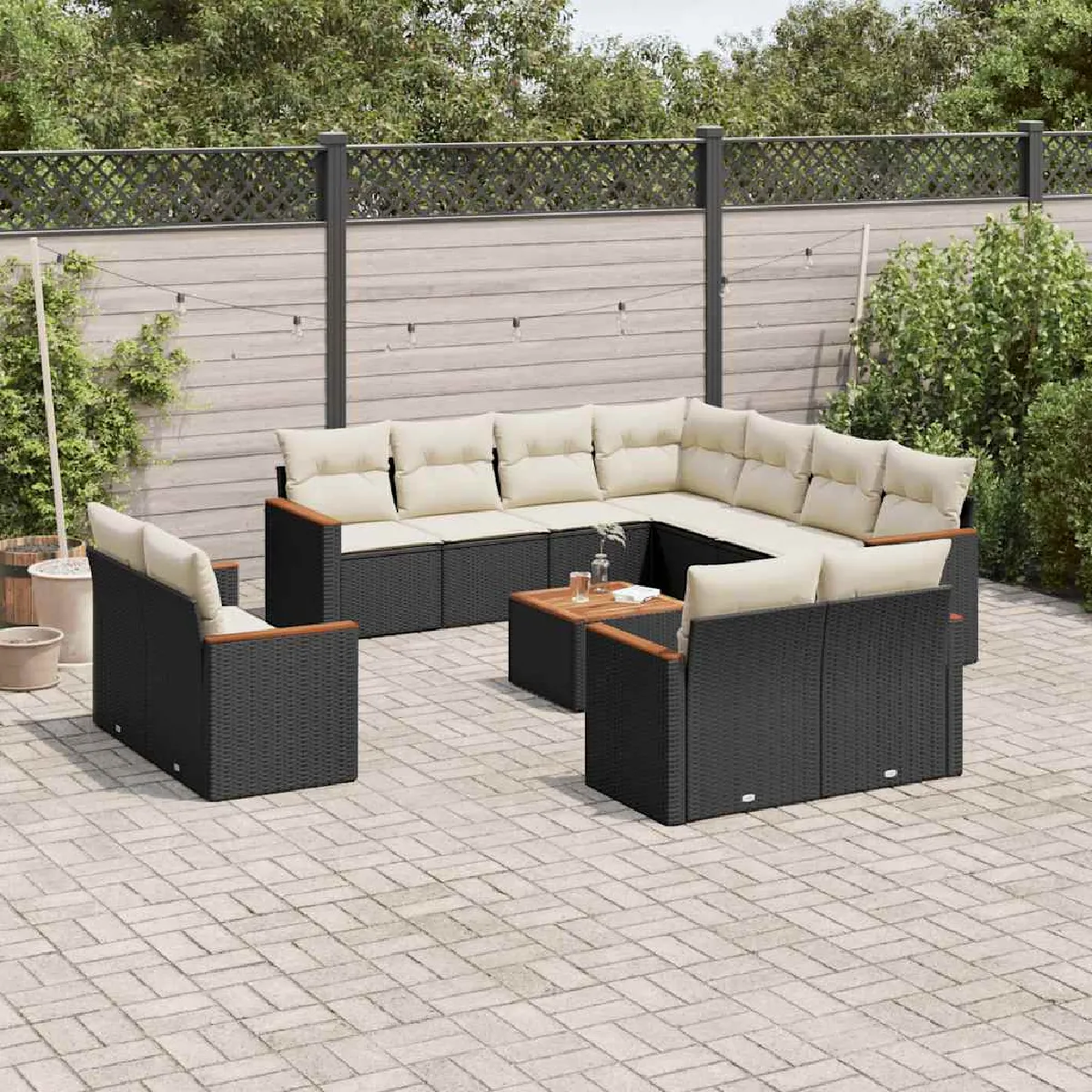 vidaXL Salon de jardin 12 pcs Résine Tressée - vue 8