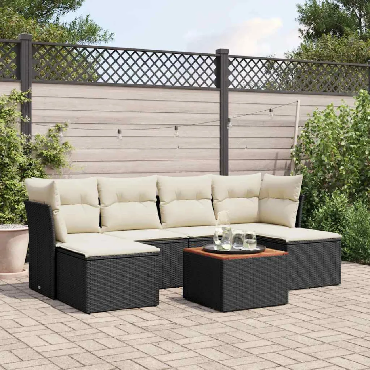 Salon de jardin VIDAXL 7 pcs Coussins - vue 3