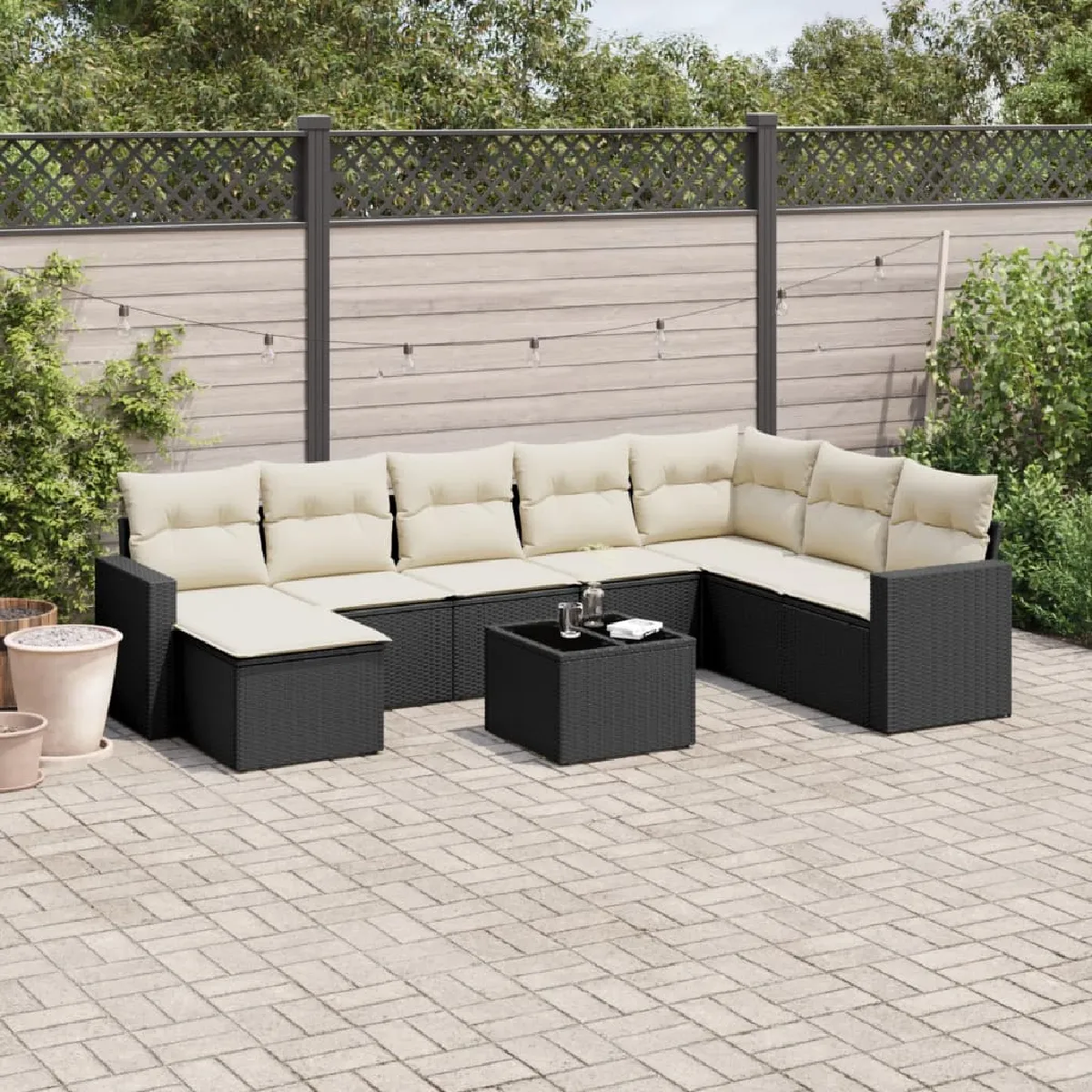 Salon de jardin VIDAXL 9 pcs Coussins - vue 2
