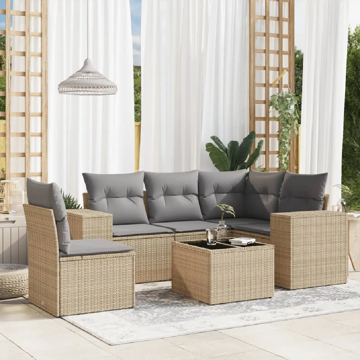 vidaXL Ensemble de salon de jardin 6 pcs
