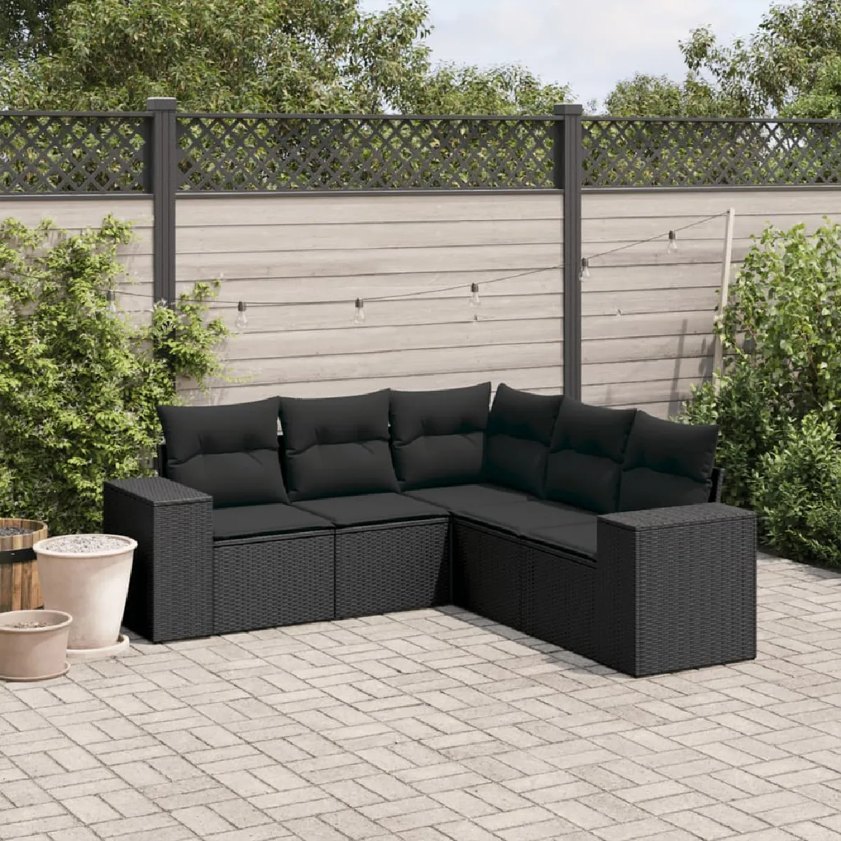 vidaXL Salon de Jardin 5 pcs Rotin - vue 3