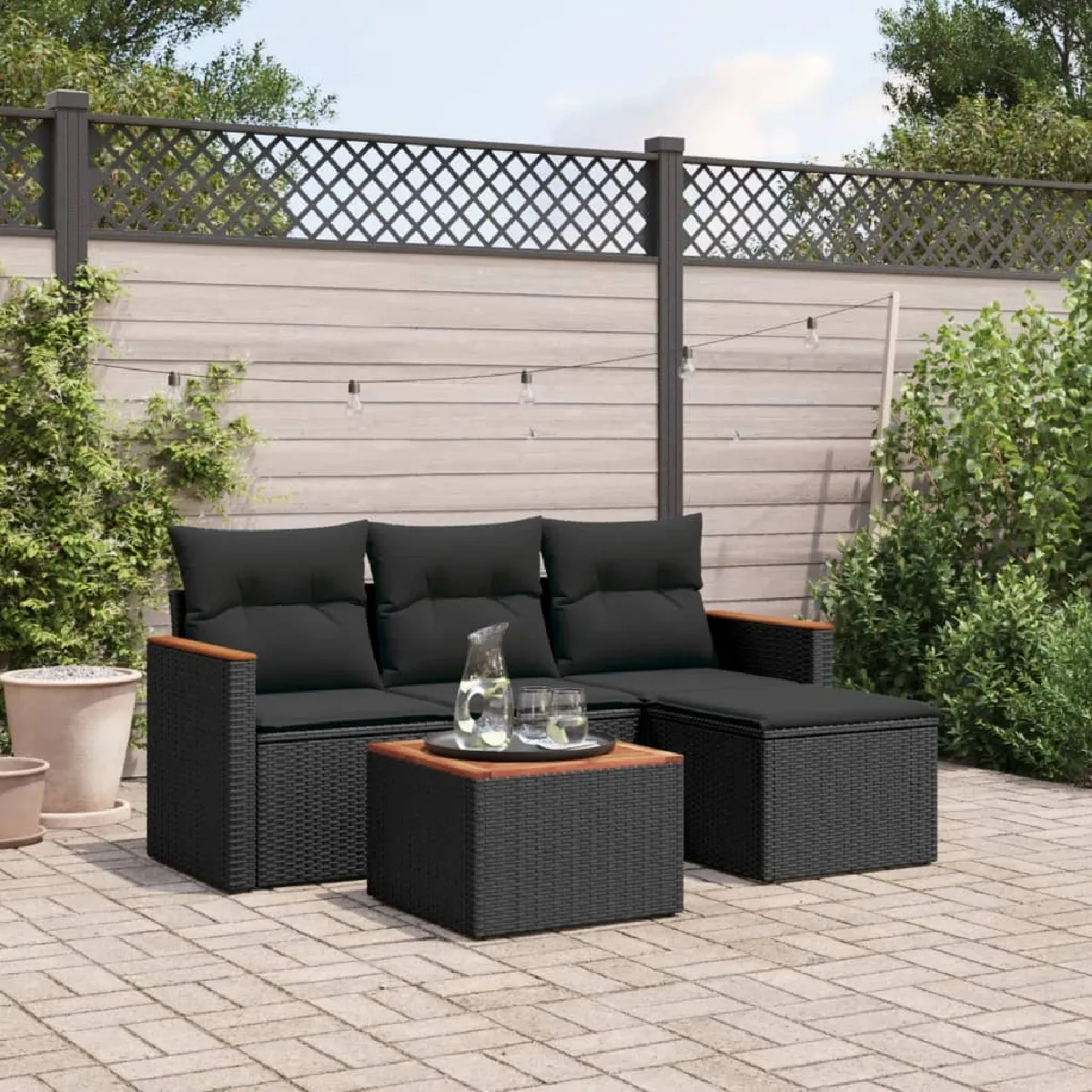 VidaXL Ensemble Salon de Jardin 5 Pcs