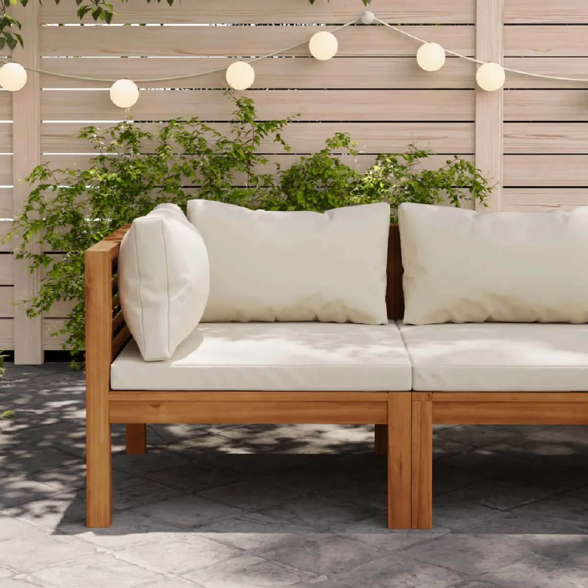 vidaXL Canapé d'angle sectionnel - Blanc Crème