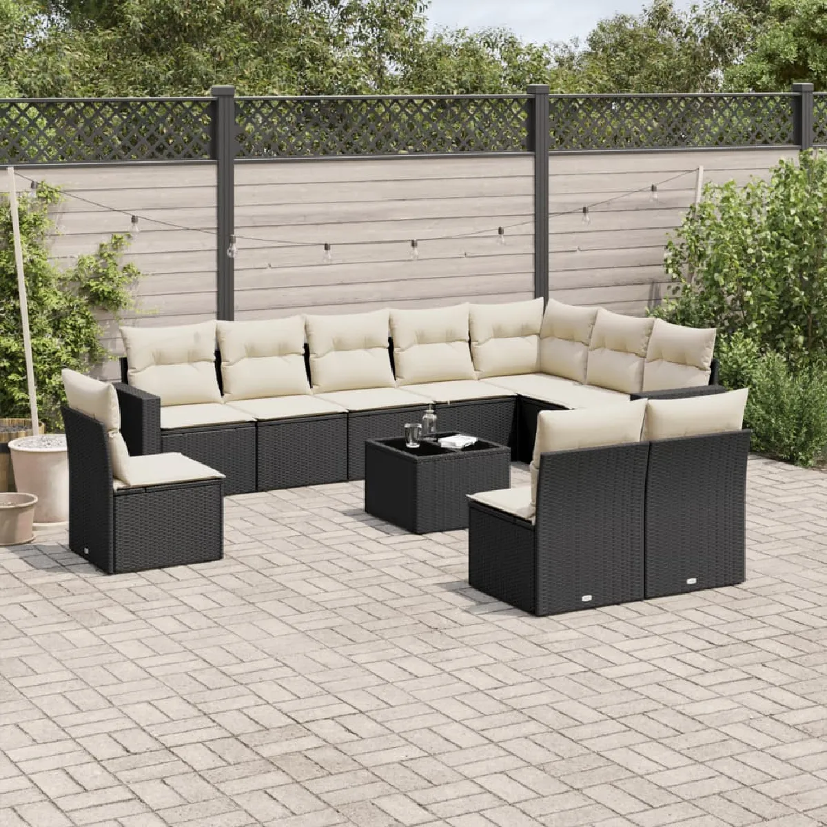 vidaXL Salon de jardin 11 pcs avec coussins - vue 7