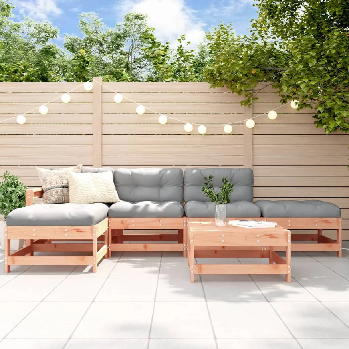 vidaXL Salon de jardin 6 pcs Bois massif douglas - vue 2