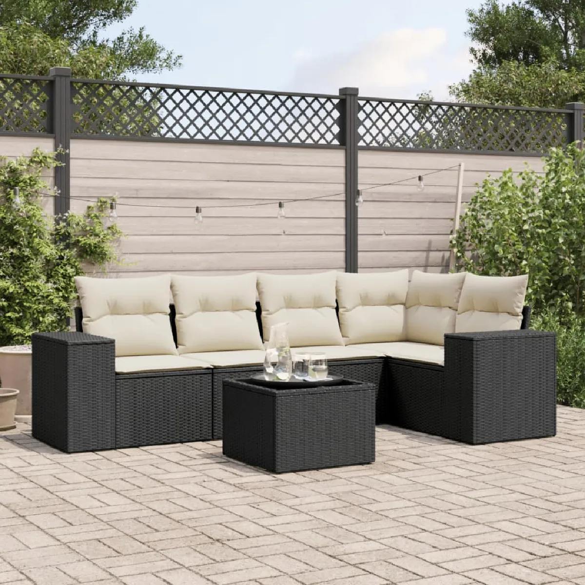 VidaXL Salon de jardin 6 pcs Coussins Résine tressée - vue 2