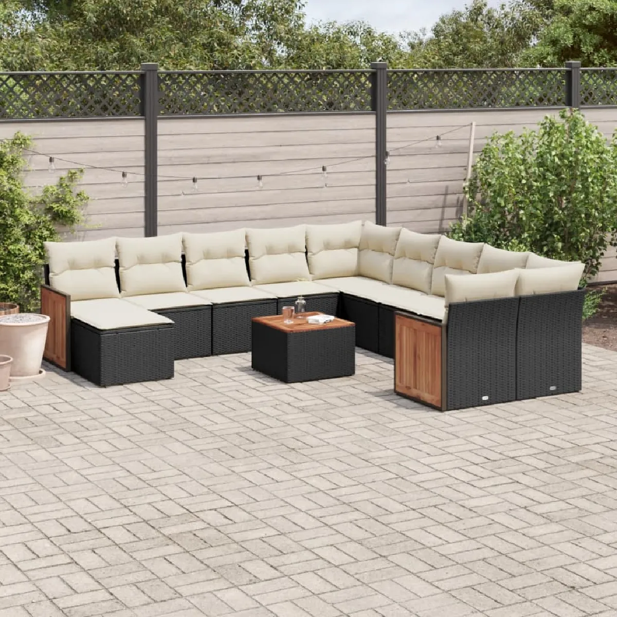 Salon de jardin vidaXL 12 pcs résine tressée - vue 3