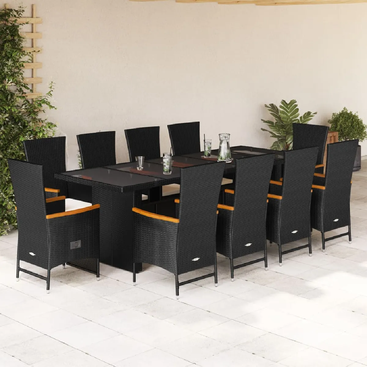 vidaXL Ensemble à manger de jardin 11 pcs - vue 6