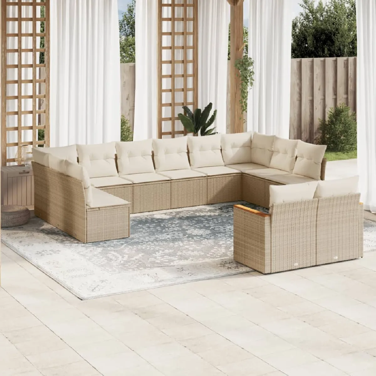 vidaXL Salon de jardin 12 pcs Résine Tressée - vue 6