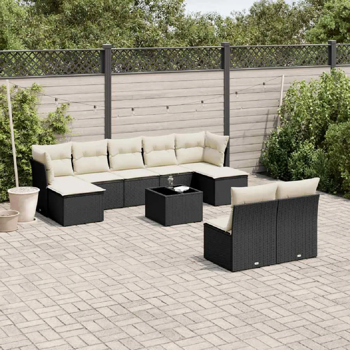 Salon de jardin VIDAXL 10 pcs résine tressée - vue 7