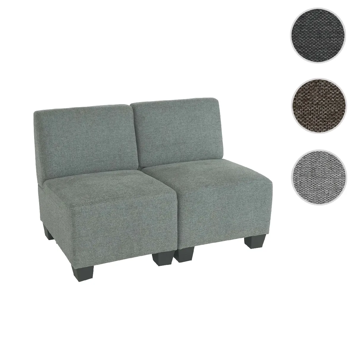 Mendler Gris Canapé Droit 2 Places